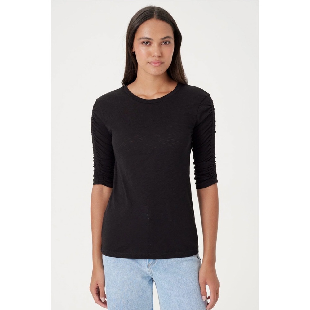 Goldie Ruched Half Sleeve Crew Tee